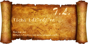 Tichi Lóránt névjegykártya